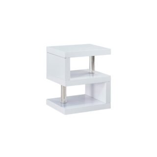 White S-Curve Side Table
