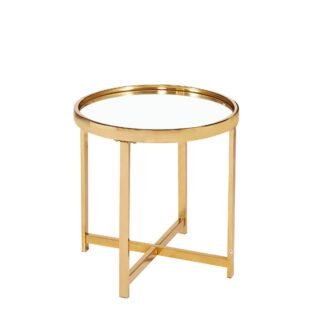 Round Side Table - Gold Base