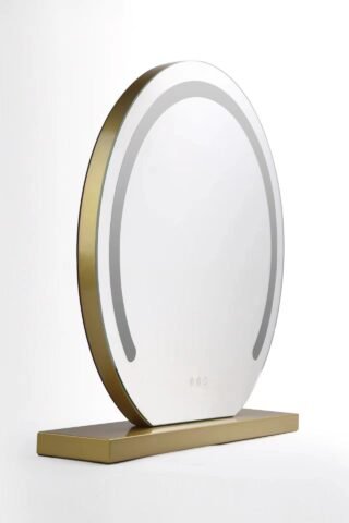 LED Vanity Mirror - Gold Oval Single Light