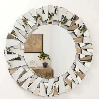 Geometric Sunburst Wall Mirror