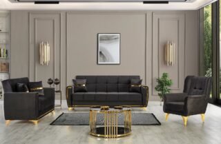 Kayseri Luxury Sofa Set - Black