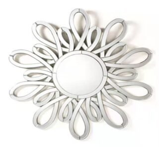 Silver Petal Decorative Mirror